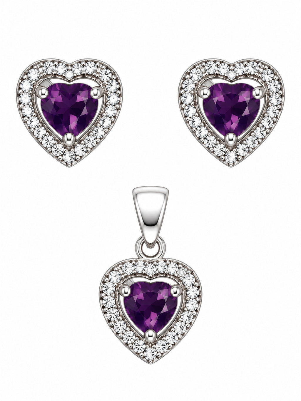 Love Amethyst Pendant Set