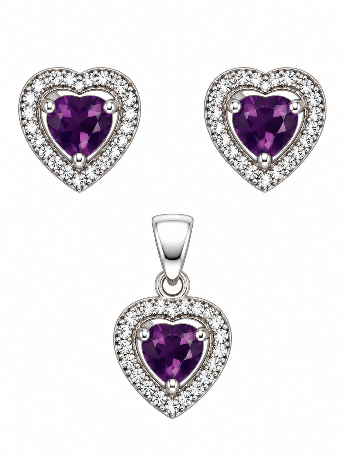 Love Amethyst Pendant Set