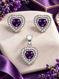 Love Amethyst Pendant Set