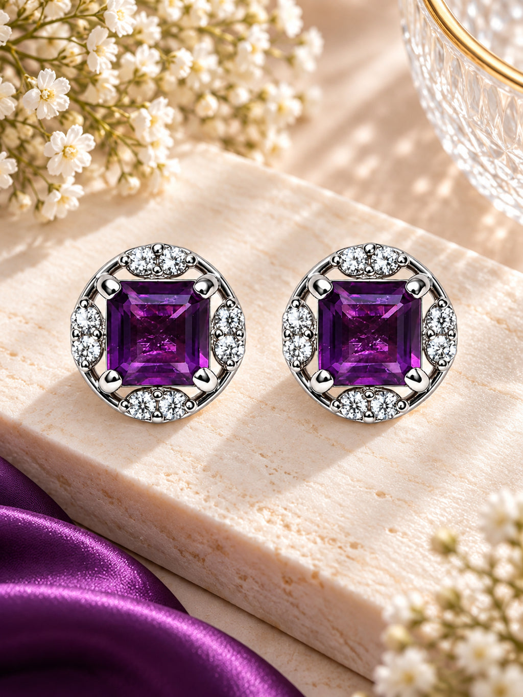 Violetta Amethyst Stud