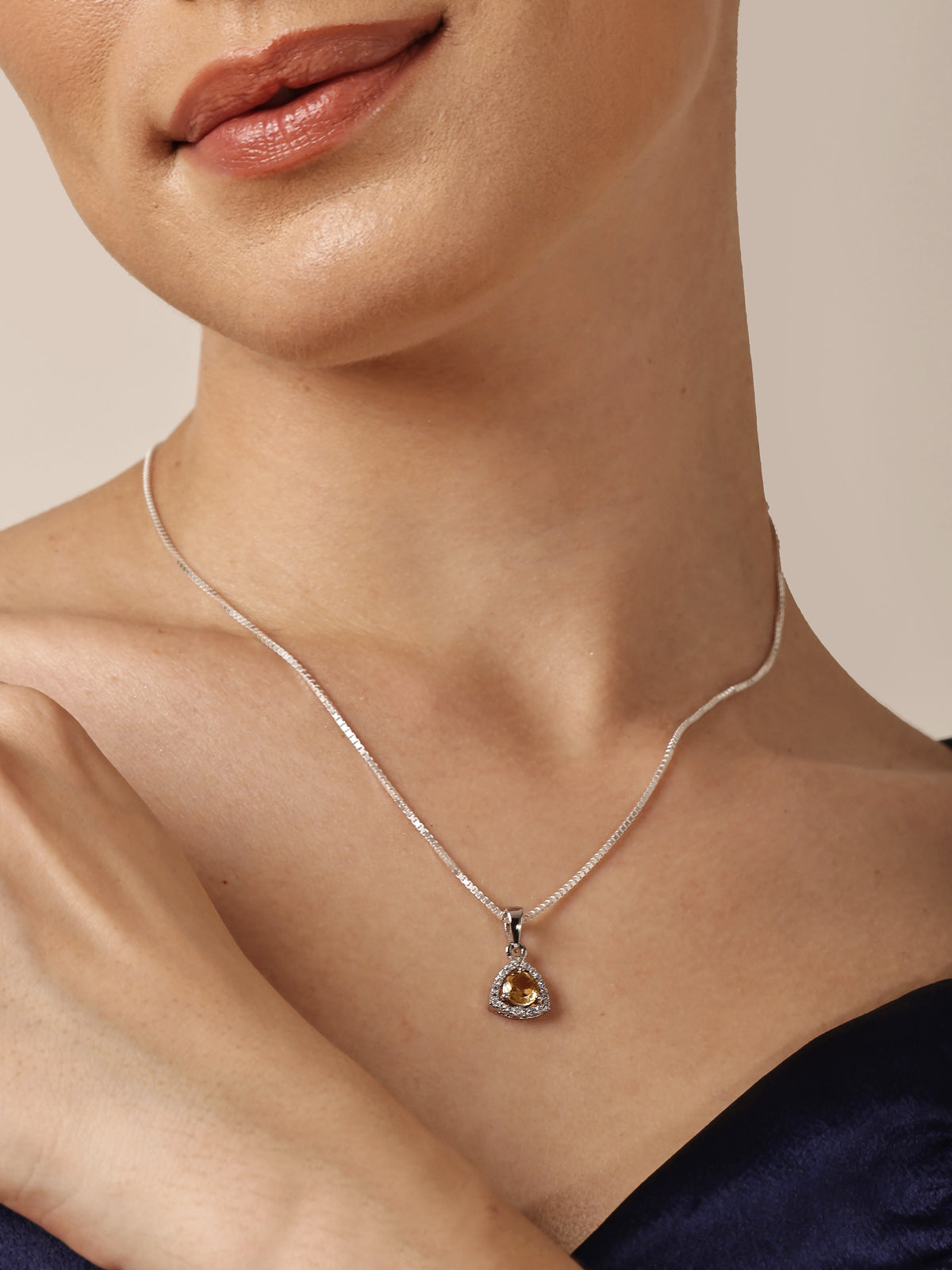Trinity Citrine Pendant Set