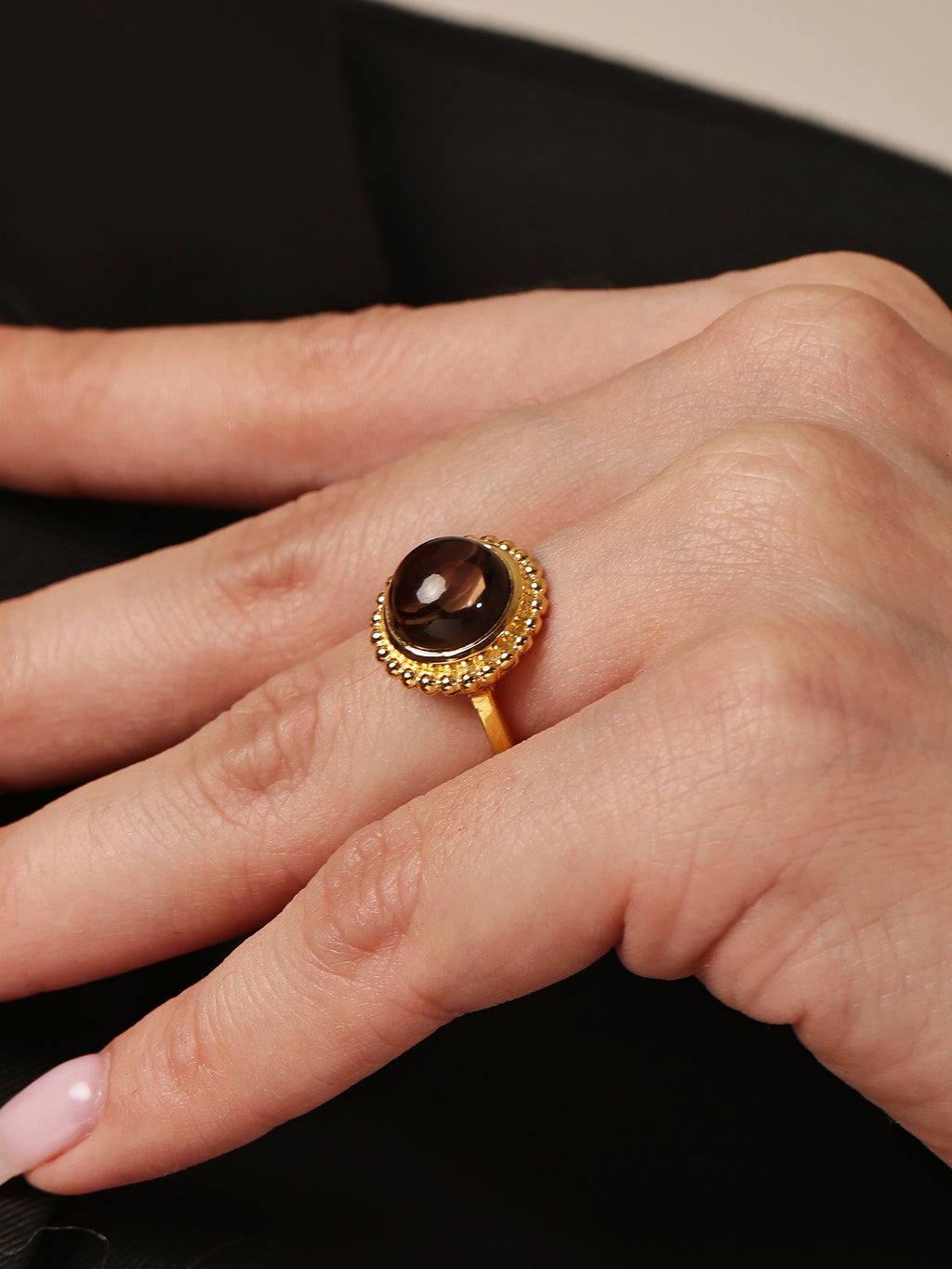 Golden Dusk Smokey Quartz Ring