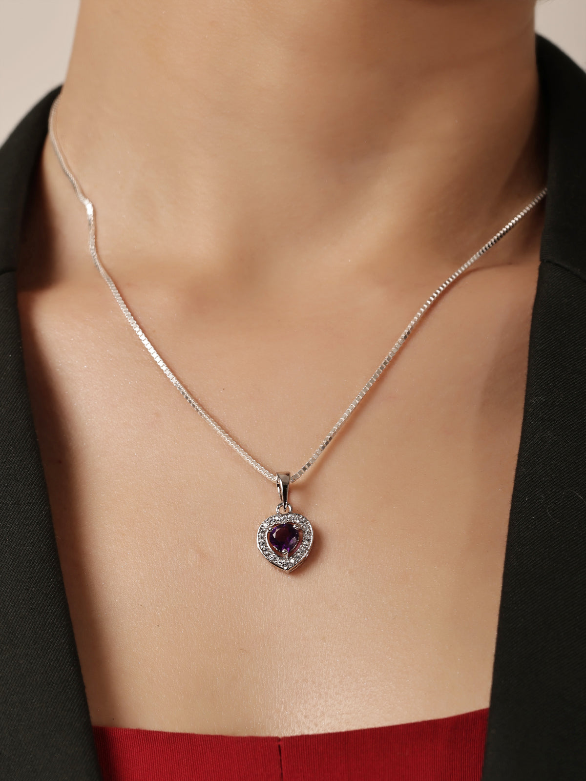 Love Amethyst Pendant Set
