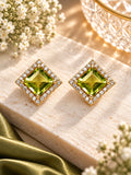 Golden Fern Peridot Earrings