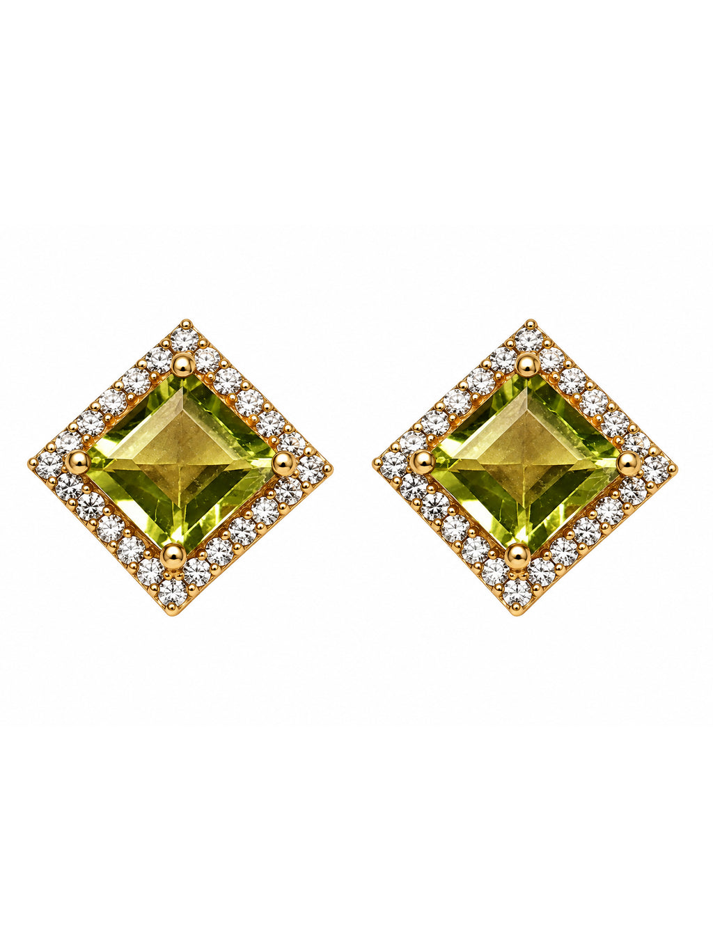 Golden Fern Peridot Earrings