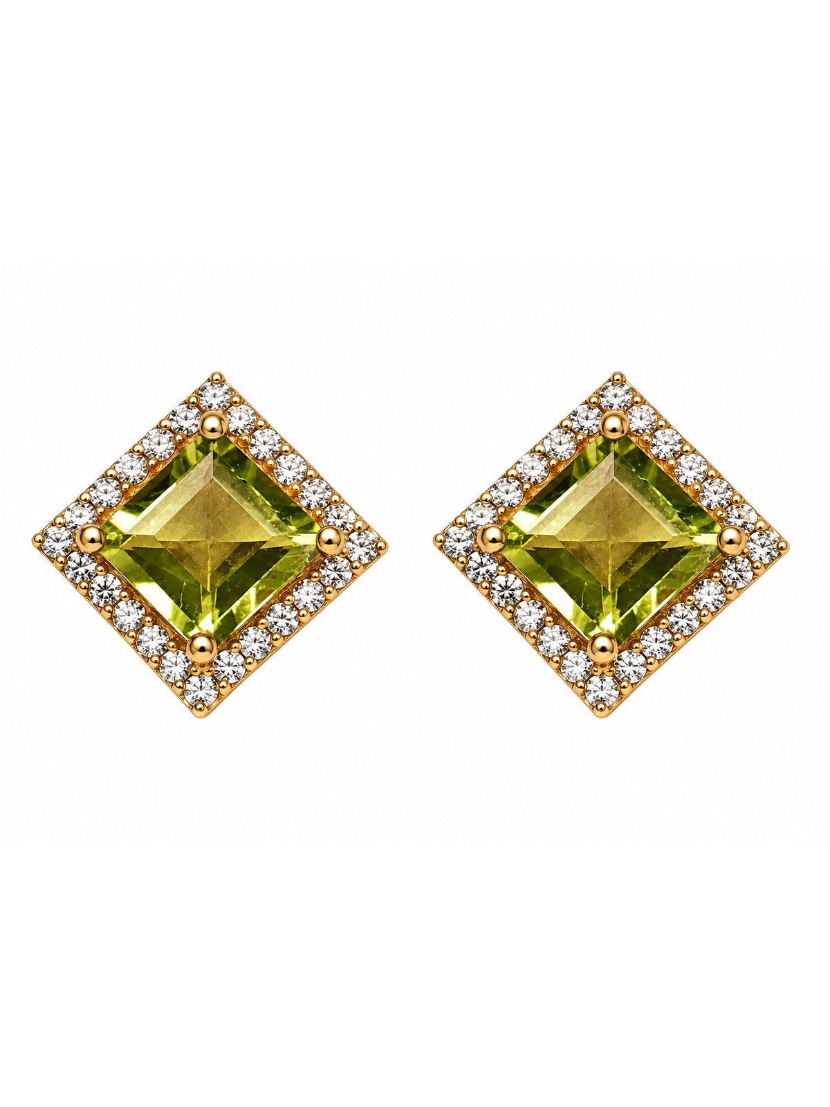 Golden Fern Peridot Earrings