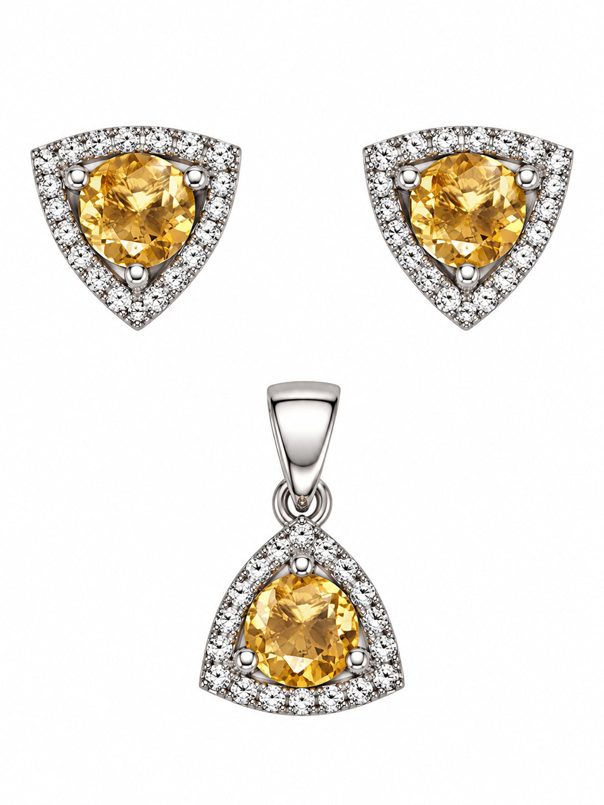 Trinity Citrine Pendant Set