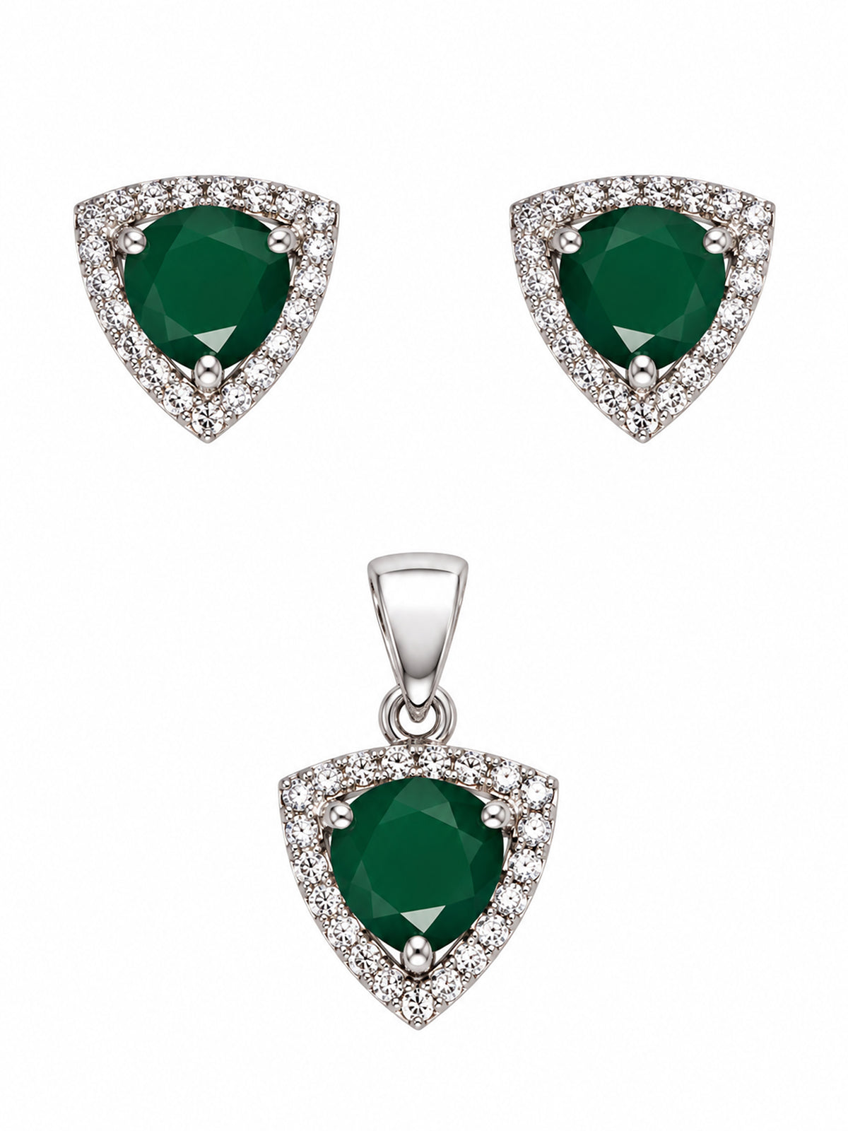 Trinity Green Onyx Pendant Set