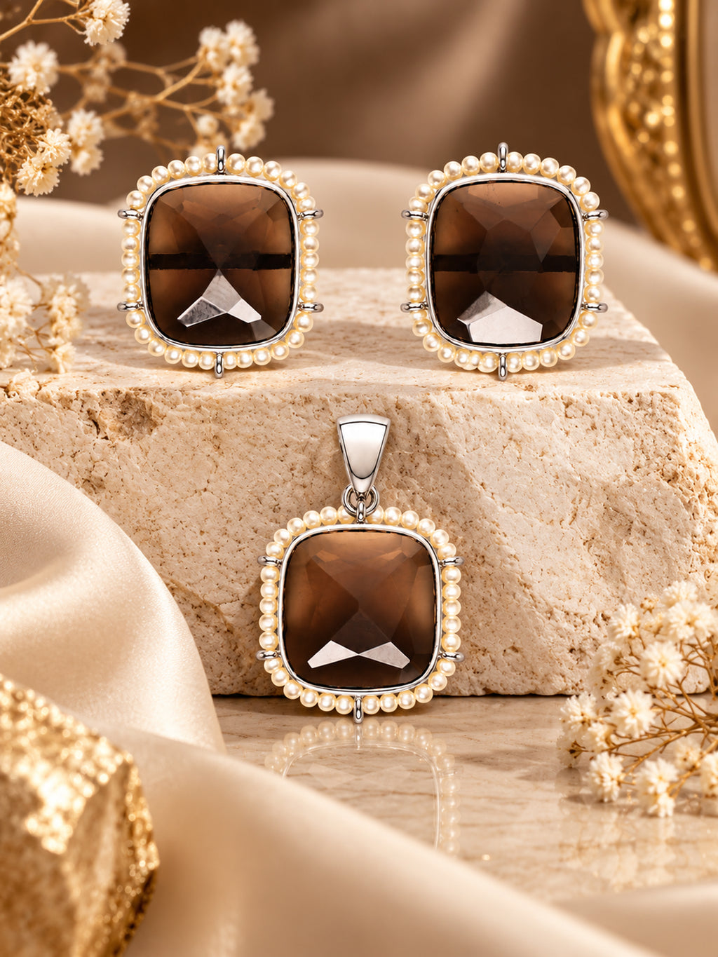 Dusk Royale Smokey Quartz Pendant Set